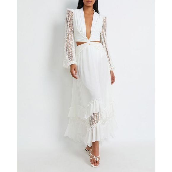 PATBO PLUNGE LACE SLEEVE MAXI DRESS - Picture 3 of 9